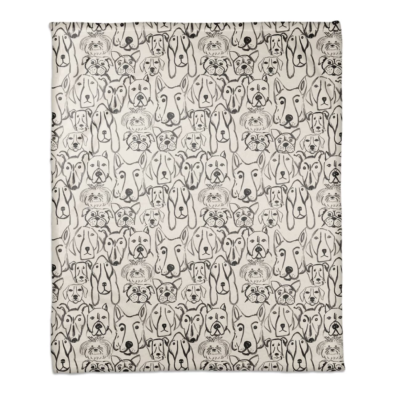 Dog Face Sketch Pattern 3 50" x 60" Coral Fleece Blanket